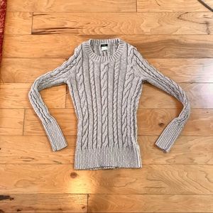 J. Crew cable knit cream sweater size small